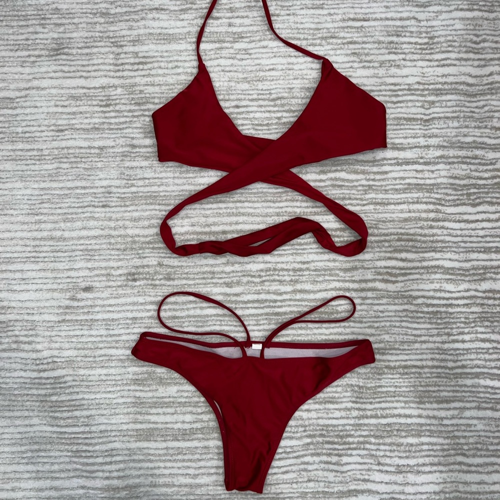 Red Strappy Bikini